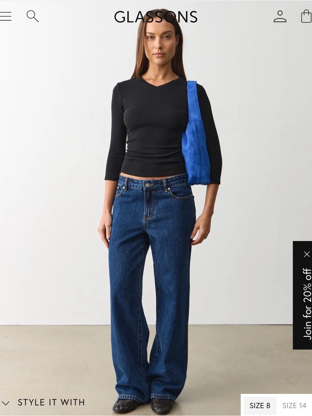 GLASSONS mid rise baggy fit jean